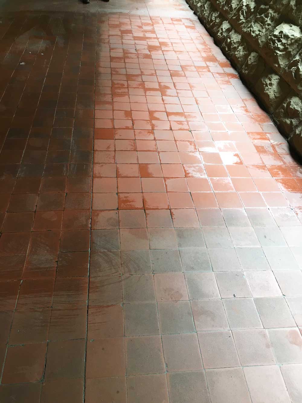 Cleaning Terracotta Tile at Melbourne University | Performance Property Services Group